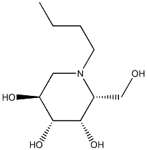 (2R,3S,4R,5S)-1-butyl-2-(hydroxymethyl)piperidine-3,4,5-triol Structural