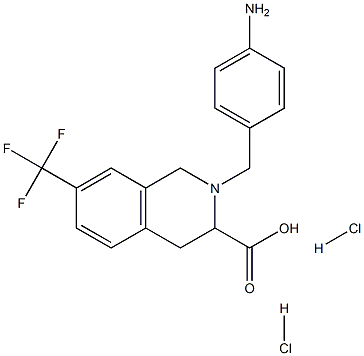 2-(4-amino-benzyl)-7-trifluoromethyl-1,2,3,4-tetrahydro-isoquinoline-3-carboxylic acid dihydrochloride Structural