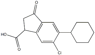 6-CHLORO-5-CYCLOHEXYL-3-OXOINDAN-1-CARBOXYLIC ACID Structural