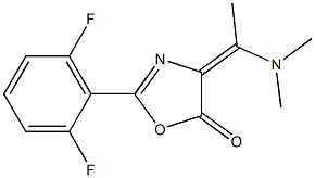 2-(2,6-difluorophenyl)-4-[(E)-1-(dimethylamino)ethylidene]-1,3-oxazol-5(4H)-one Structural