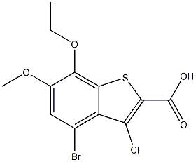 4-bromo-3-chloro-7-ethoxy-6-methoxybenzo[b]thiophene-2-carboxylic acid Structural