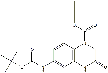 6-tert-Butoxycarbonylamino-3-oxo-3,4-dihydro-2H-quinoxaline-1-carboxylic acid tert-butyl ester Structural