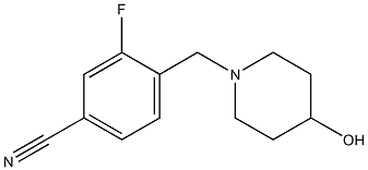 3-fluoro-4-[(4-hydroxypiperidin-1-yl)methyl]benzonitrile