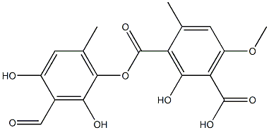 3-[(3-Formyl-2,4-dihydroxy-6-methylphenoxy)carbonyl]-2-hydroxy-6-methoxy-4-methylbenzoic acid