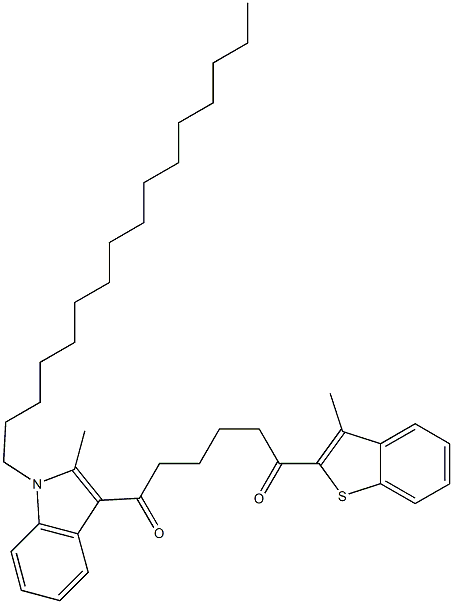 1-(1-HEXADECYL-2-METHYL-1H-INDOL-3-YL)-6-(3-METHYL-BENZO[B]THIOPHEN-2-YL)-HEXANE-1,6-DIONE Structural