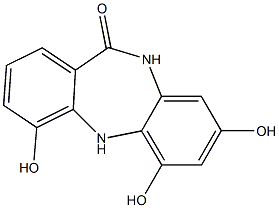 4,6,8-TRIHYDROXY-5,10-DIHYDRO-DIBENZO[B,E][1,4]DIAZEPIN-11-ONE Structural