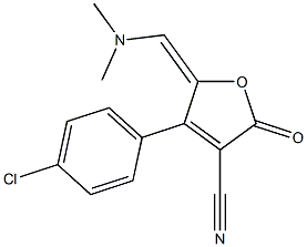 4-(4-chlorophenyl)-5-[(E)-(dimethylamino)methylidene]-2-oxo-2,5-dihydro-3-furancarbonitrile Structural