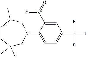 3,3,6-trimethyl-1-[2-nitro-4-(trifluoromethyl)phenyl]azepane Structural