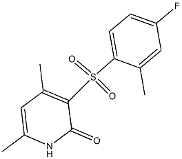 3-[(4-fluoro-2-methylphenyl)sulfonyl]-4,6-dimethyl-2(1H)-pyridinone Structural