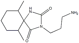 3-(3-aminopropyl)-6,10-dimethyl-1,3-diazaspiro[4.5]decane-2,4-dione Structural