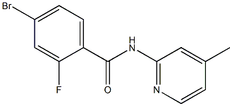 4-bromo-2-fluoro-N-(4-methylpyridin-2-yl)benzamide Structural