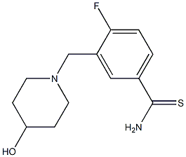 4-fluoro-3-[(4-hydroxypiperidin-1-yl)methyl]benzenecarbothioamide Structural