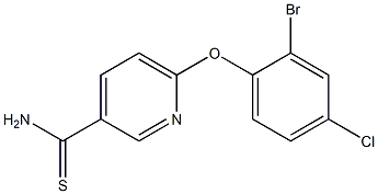 6-(2-bromo-4-chlorophenoxy)pyridine-3-carbothioamide Structural