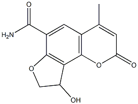 9-hydroxy-4-methyl-2-oxo-8,9-dihydro-2H-furo[2,3-h]chromen-6-ylformamide Structural