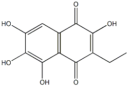 3-Ethyl-2,5,6,7-tetrahydroxy-1,4-naphthoquinone Structural