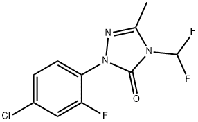 1-(4-Cl-2-fluorophenyl)-4-difluoromethyl-4,5-dihydro-3-methyl-1H-1,2,4-triazol-5-(1H)one Structural