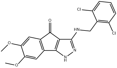 Indeno[1,2-c]pyrazol-4(1H)-one, 3-[[(2,6-dichlorophenyl)methyl]amino]-6,7-dimethoxy- Structural
