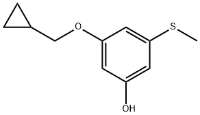 Phenol, 3-(cyclopropylmethoxy)-5-(methylthio)- Structural