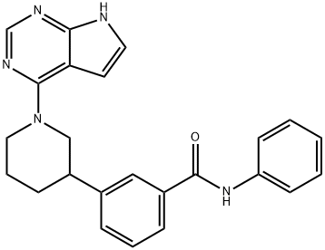 Benzamide, N-phenyl-3-[1-(7H-pyrrolo[2,3-d]pyrimidin-4-yl)-3-piperidinyl]- Structural
