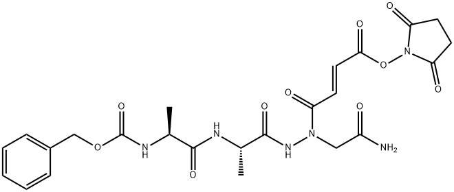 L-Alanine, N-[(phenylmethoxy)carbonyl]-L-alanyl-, 2-(2-amino-2-oxoethyl)-2-[(2E)-4-[(2,5-dioxo-1-pyrrolidinyl)oxy]-1,4-dioxo-2-buten-1-yl]hydrazide Structural