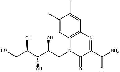 quinoxaline-3,4-dihydro-6,7-dimethyl-3-keto-4-D-ribityl-2-carboxamide Structural