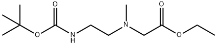 Glycine, N-[2-[[(1,1-dimethylethoxy)carbonyl]amino]ethyl]-N-methyl-, ethyl ester Structural