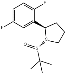 Pyrrolidine, 2-(2,5-difluorophenyl)-1-[(S)-(1,1-dimethylethyl)sulfinyl]-, (2R)- Structural