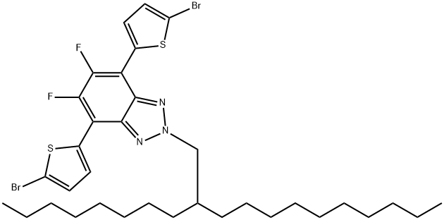 IN1607, 4,7-Bis(5-bromothiophen-2-yl)-5,6-difluoro-2-(2-octyldodecyl)-2H-benzo[d][1,2,3]triazole Structural
