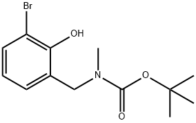 tert-butyl N-[(3-bromo-2-hydroxyphenyl)methyl]-N-methylcarbamate Structural