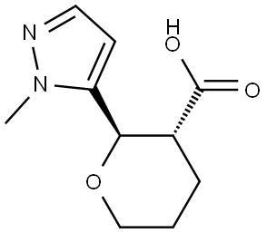 rac-(2R,3R)-2-(1-methyl-1H-pyrazol-5-yl)oxane-3-carboxylic acid Structural