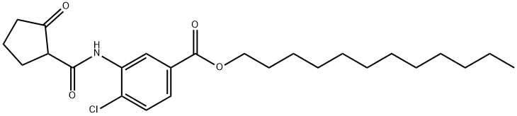 Oxo-cyclopentancarbonsure-1-[2-chlor-5-dodecyloxycarbonylanilid] Structural
