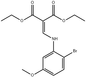Propanedioic acid, 2-[[(2-bromo-5-methoxyphenyl)amino]methylene]-, 1,3-diethyl ester Structural
