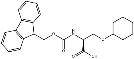 O-cyclohexyl-N-（(9H-fluoren-9-ylmethoxy)carbonyl）-L-Serine Structural