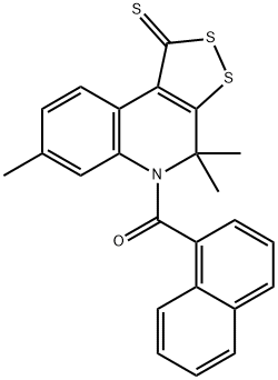 naphthalen-1-yl-(4,4,7-trimethyl-1-sulfanylidenedithiolo[3,4-c]quinolin-5-yl)methanone Structural