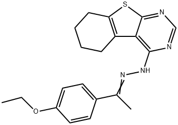 N-[(E)-1-(4-ethoxyphenyl)ethylideneamino]-5,6,7,8-tetrahydro-[1]benzothiolo[2,3-d]pyrimidin-4-amine Structural