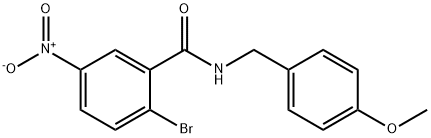 Benzamide, 2-bromo-N-[(4-methoxyphenyl)methyl]-5-nitro- Structural