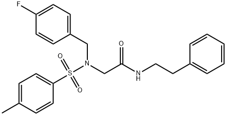N~2~-(4-fluorobenzyl)-N~2~-[(4-methylphenyl)sulfonyl]-N-(2-phenylethyl)glycinamide Structural