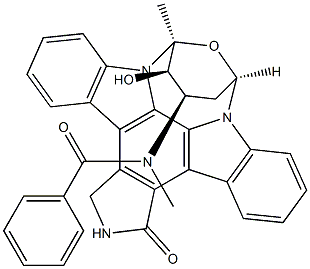 Benzamide, N-[(9S,10R,11R,13R)-2,3,10,11,12,13-hexahydro-10-hydroxy-9-methyl-1-oxo-9,13-epoxy-1H,9H-diindolo[1,2,3-gh:3',2',1'-lm]pyrrolo[3,4-j][1,7]benzodiazonin-11-yl]-N-methyl- Structural