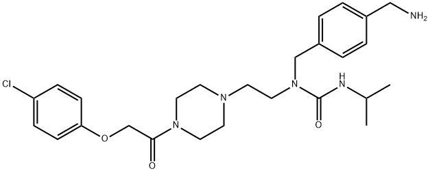 Urea, N-[[4-(aminomethyl)phenyl]methyl]-N-[2-[4-[2-(4-chlorophenoxy)acetyl]-1-piperazinyl]ethyl]-N'-(1-methylethyl)- Structural