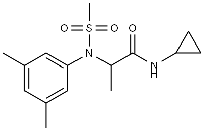 N-cyclopropyl-N~2~-(3,5-dimethylphenyl)-N~2~-(methylsulfonyl)alaninamide Structural