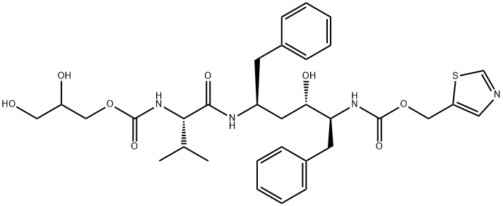 2,3-Dihydroxypropyl (3S,6S,8S,9S)-8-hydroxy-3-(1-methylethyl)-4,11-dioxo-6,9-bis(phenylmethyl)-13-(5-thiazolyl)-12-oxa-2,5,10-triazatridecanoate