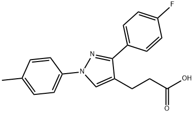 JR-6893, 3-(3-(4-Fluorophenyl)-1-p-tolyl-1H-pyrazol-4-yl)propanoic acid, 97% Structural