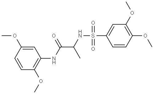 N-(2,5-dimethoxyphenyl)-N~2~-[(3,4-dimethoxyphenyl)sulfonyl]alaninamide Structural
