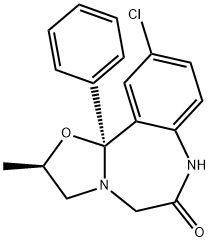 Oxazolo[3,2-d][1,4]benzodiazepin-6(5H)-one, 10-chloro-2,3,7,11b-tetrahydro-2-methyl-11b-phenyl-, (2R,11bS)- Structural