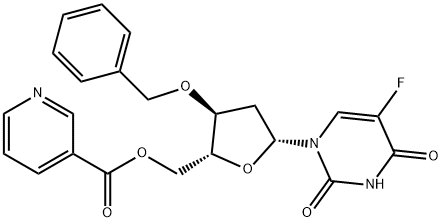 Uridine, 2'-deoxy-5-fluoro-3'-O-(phenylmethyl)-, 5'-(3-pyridinecarboxylate) (9CI) Structural