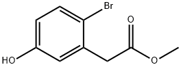 Benzeneacetic acid, 2-bromo-5-hydroxy-, methyl ester Structural