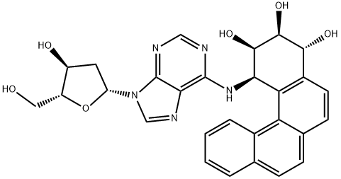 Adenosine, 2'-deoxy-N-[(1R,2R,3S,4R)-1,2,3,4-tetrahydro-2,3,4-trihydroxybenzo[c]phenanthren-1-yl]- (9CI) Structural