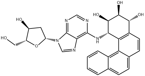Adenosine, 2'-deoxy-N-[(1S,2R,3S,4R)-1,2,3,4-tetrahydro-2,3,4-trihydroxybenzo[c]phenanthren-1-yl]- Structural