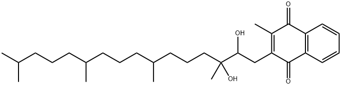 1,4-Naphthalenedione, 2-(2,3-dihydroxy-3,7,11,15-tetramethylhexadecyl)-3-methyl- Structural Picture