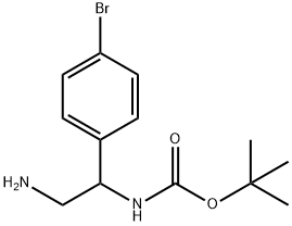 Carbamic acid, N-[2-amino-1-(4-bromophenyl)ethyl]-, 1,1-dimethylethyl ester Structural